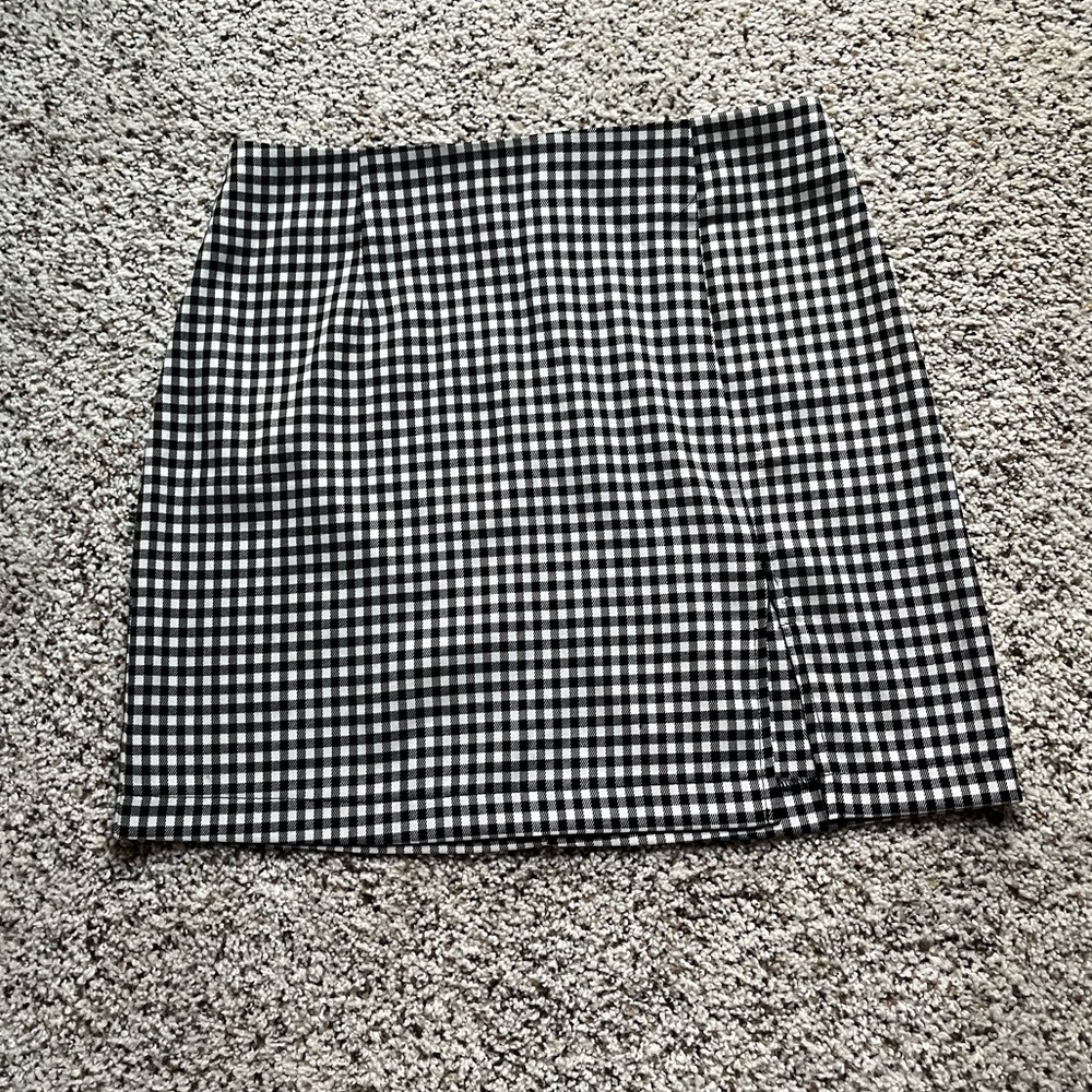 Black and White Plaid Skirt